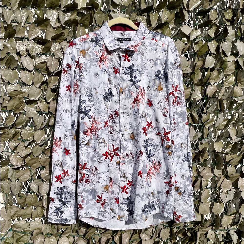 Men’s Shirt Watercolor Flowers Print